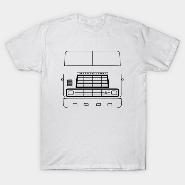 International Harvester 9670 cabover classic truck outline graphic (black) T-Shirt by soitwouldseem